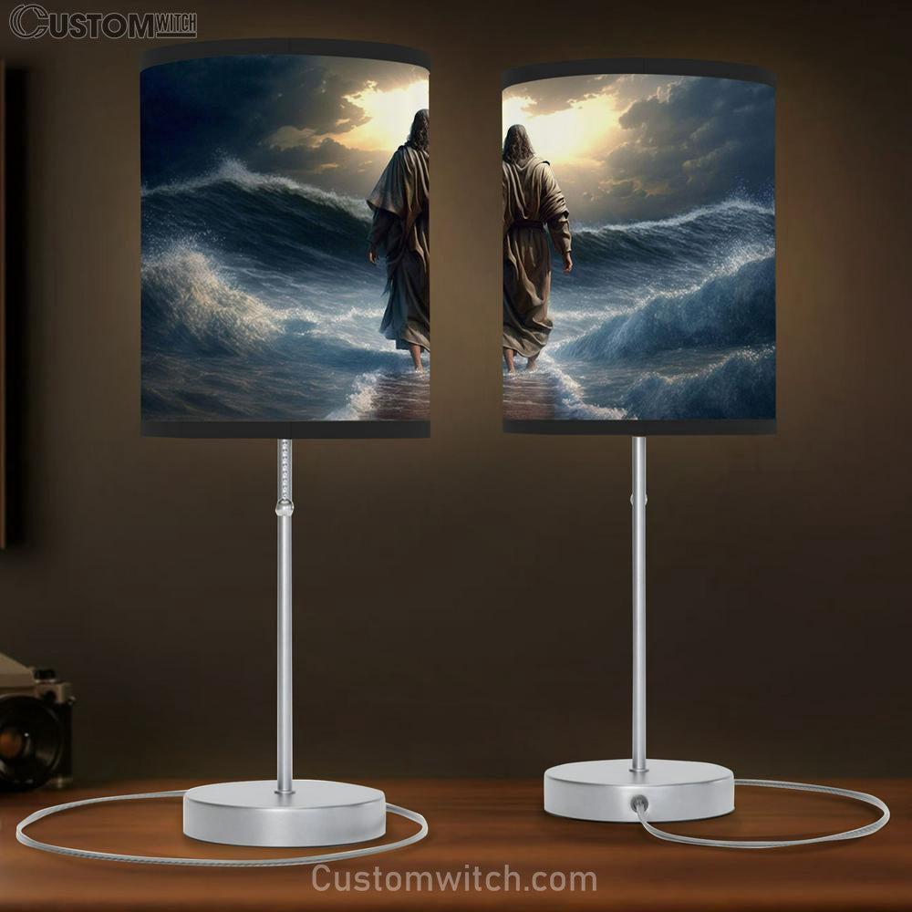 Jesus Walking Water 1 Table Lamb Pictures - Faith Art - Christian Table Lamb Gift Decor