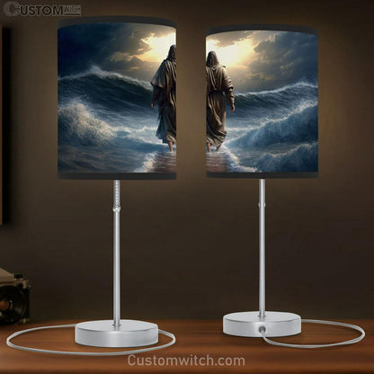 Jesus Walking Water 1 Table Lamb Pictures - Faith Art - Christian Table Lamb Gift Decor
