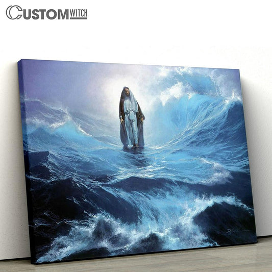 Jesus Walking Water Canvas Pictures - Faith Art - Christian Canvas Wall Art Decor