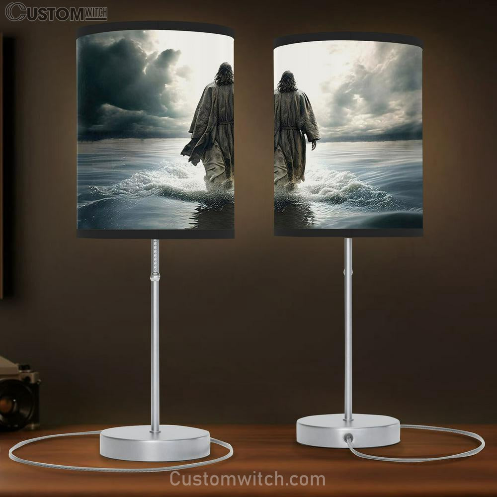 Jesus Walking Water Table Lamb Prints - Christian Lamb Gift - Christian Home Decor