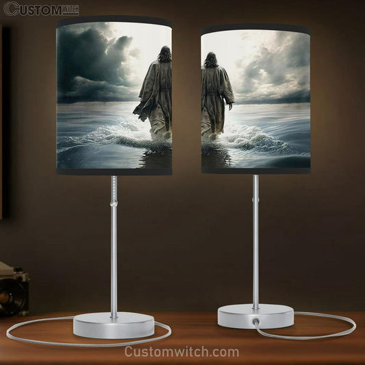 Jesus Walking Water Table Lamb Prints - Christian Lamb Gift - Christian Home Decor