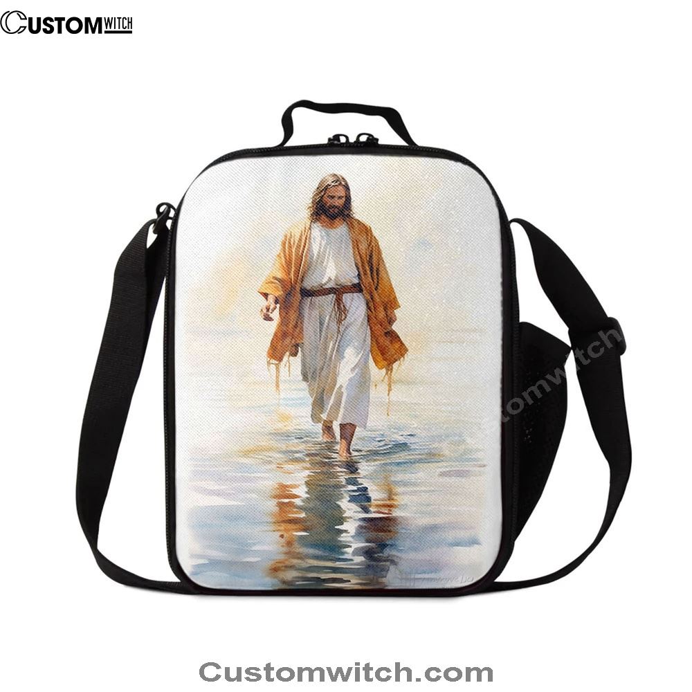 Jesus Walks On The Water Oil Painting Lunch Bag, Christian Lunch Box For School, Picnic