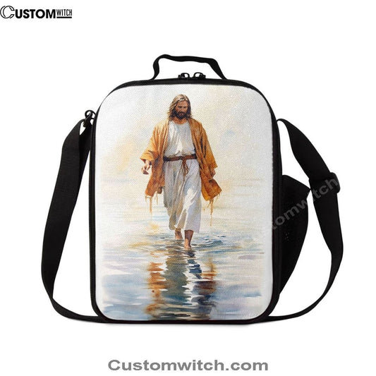 Jesus Walks On The Water Oil Painting Lunch Bag, Christian Lunch Box For School, Picnic