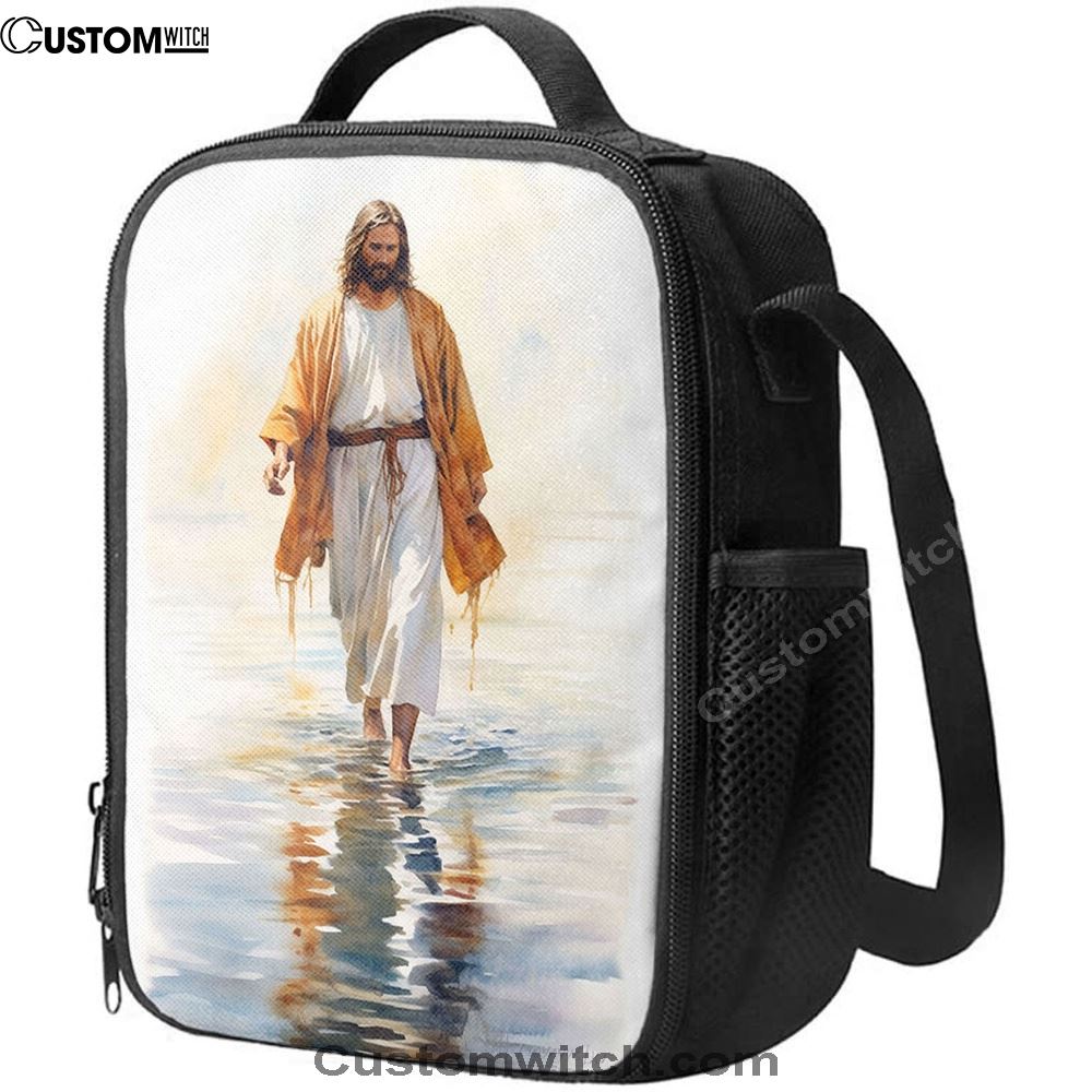 Jesus Walks On The Water Oil Painting Lunch Bag, Christian Lunch Box For School, Picnic