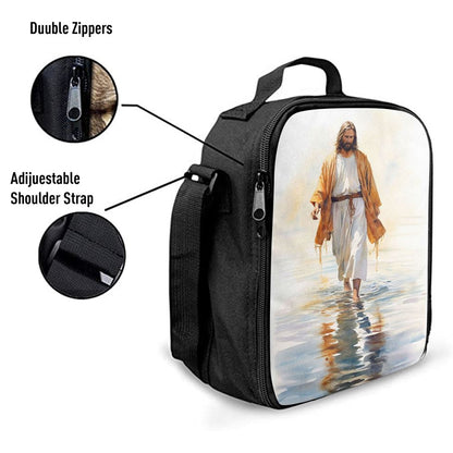 Jesus Walks On The Water Oil Painting Lunch Bag, Christian Lunch Box For School, Picnic