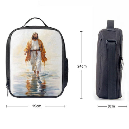 Jesus Walks On The Water Oil Painting Lunch Bag, Christian Lunch Box For School, Picnic