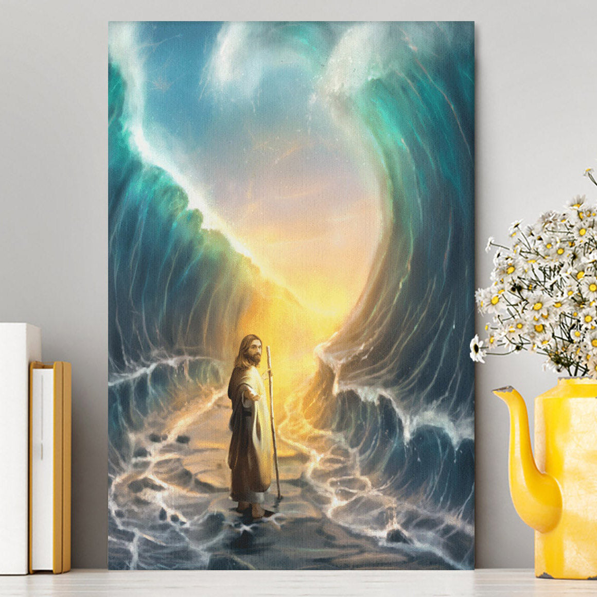 Jesus Walks On Water Canvas - God Will Make A Way For You Canvas Prints - Jesus Christ Canvas Art - Christian Wall Decor