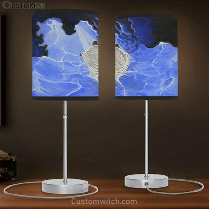 Jesus Walks On Water Table Lamb Pictures - Faith Art - Christian Table Lamb Gift Decor