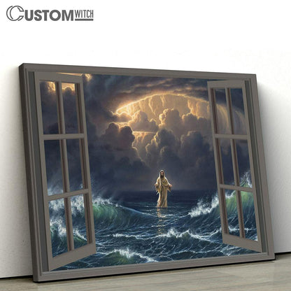 Jesus Walks On Water Canvas Wall Art - Jesus Christ Canvas - Christian Canvas Prints