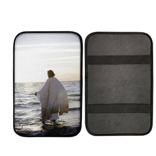 Jesus Walks On Water Car Center Console Cover - Jesus Car Armrest Pad, God Car Armrest Accessories