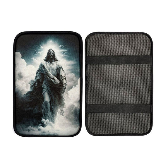 Jesus Walks On Water Car Center Console Cover, Christian Car Interior Accessories