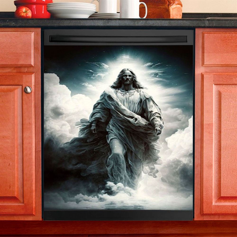 Jesus Walks On Water Dishwasher Cover, Christian Dishwasher Wrap, Jesus Kitchen Decoration
