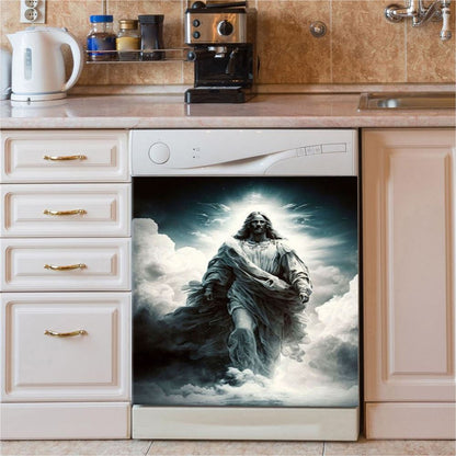 Jesus Walks On Water Dishwasher Cover, Christian Dishwasher Wrap, Jesus Kitchen Decoration
