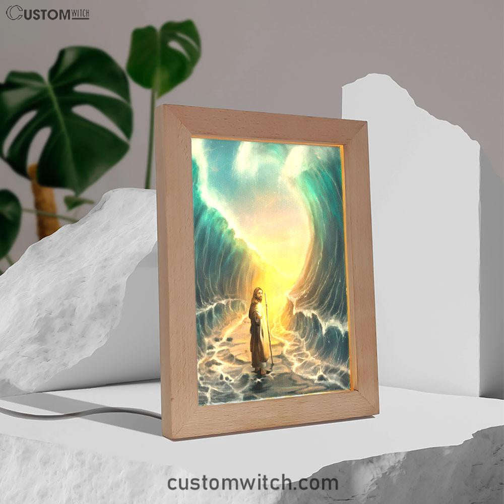 Jesus Walks On Water Frame Lamp - God Will Make A Way For You Frame Lamp Prints - Jesus Christ Frame Lamp Art - Christian Decor