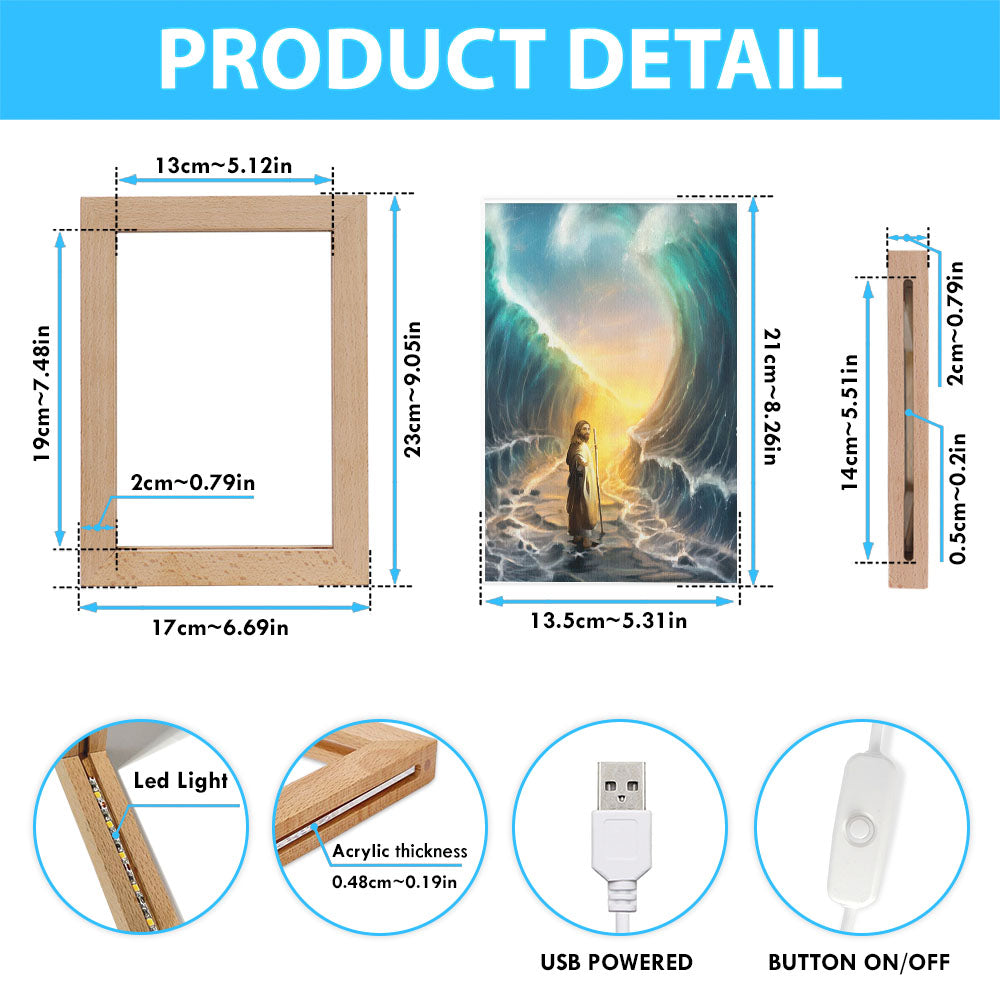 Jesus Walks On Water Frame Lamp - God Will Make A Way For You Frame Lamp Prints - Jesus Christ Frame Lamp Art - Christian Decor