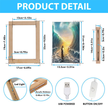 Jesus Walks On Water Frame Lamp - God Will Make A Way For You Frame Lamp Prints - Jesus Christ Frame Lamp Art - Christian Decor