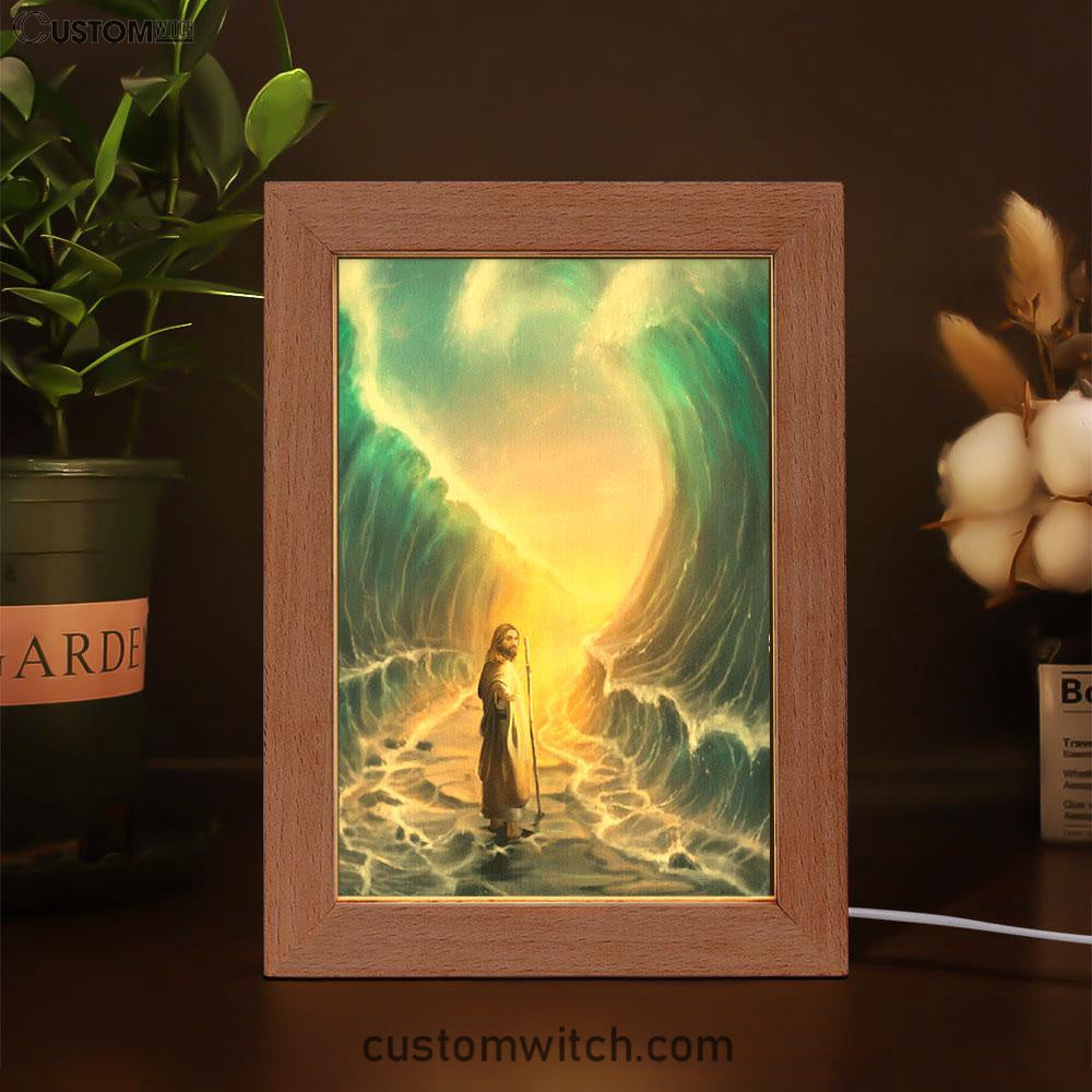 Jesus Walks On Water Frame Lamp - God Will Make A Way For You Frame Lamp Prints - Jesus Christ Frame Lamp Art - Christian Decor