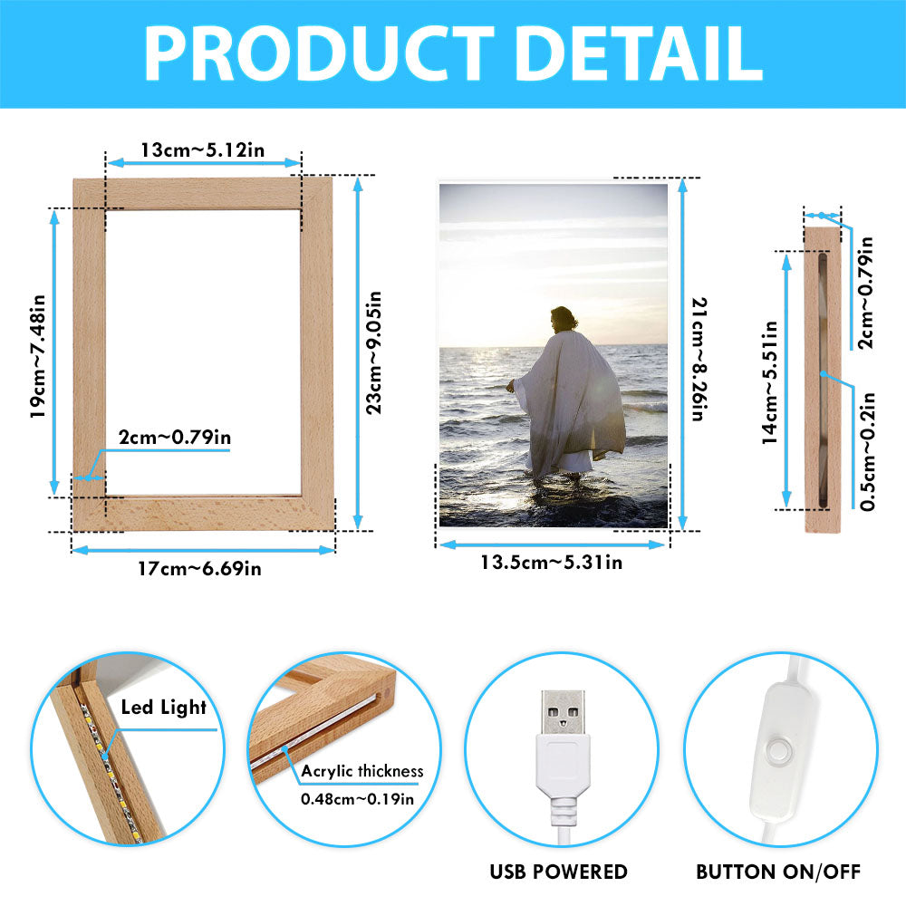 Jesus Walks On Water Frame Lamp Art - Jesus Decor - Christian Art