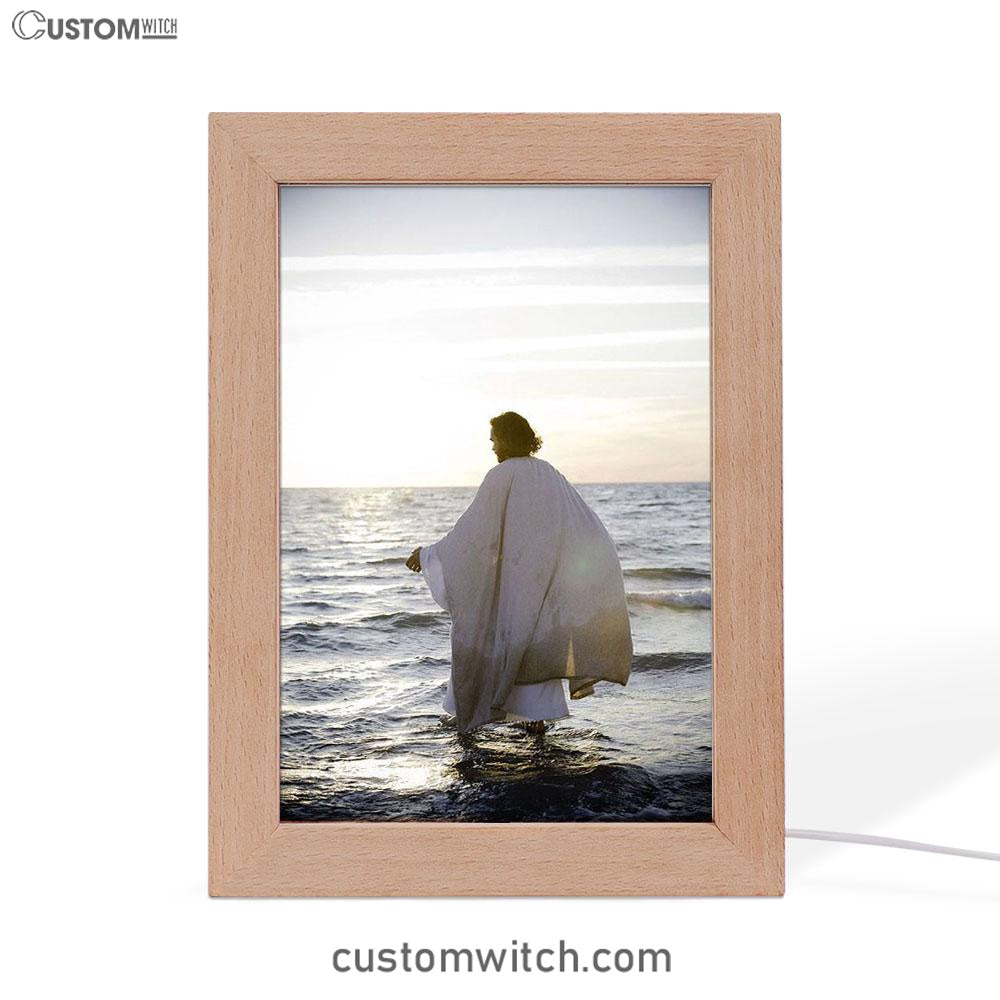Jesus Walks On Water Frame Lamp Art - Jesus Decor - Christian Art