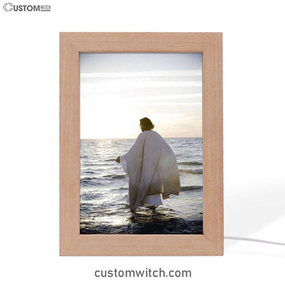 Jesus Walks On Water Frame Lamp Art - Jesus Decor - Christian Art