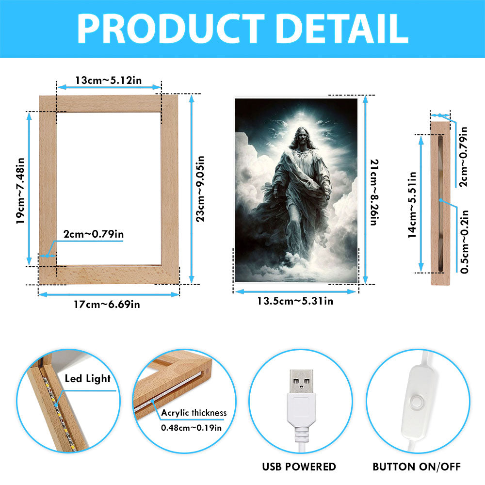 Jesus Walks On Water Frame Lamp Pictures - Christian Art - Jesus Frame Lamp Art