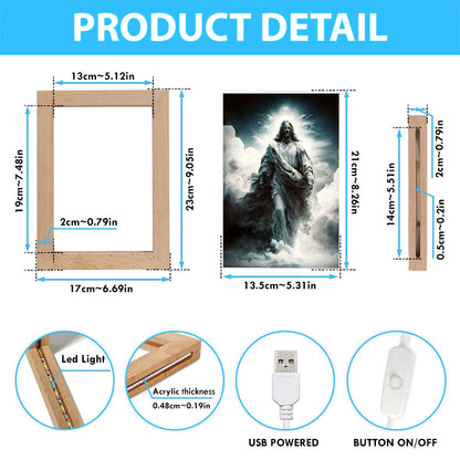 Jesus Walks On Water Frame Lamp Pictures - Christian Art - Jesus Frame Lamp Art