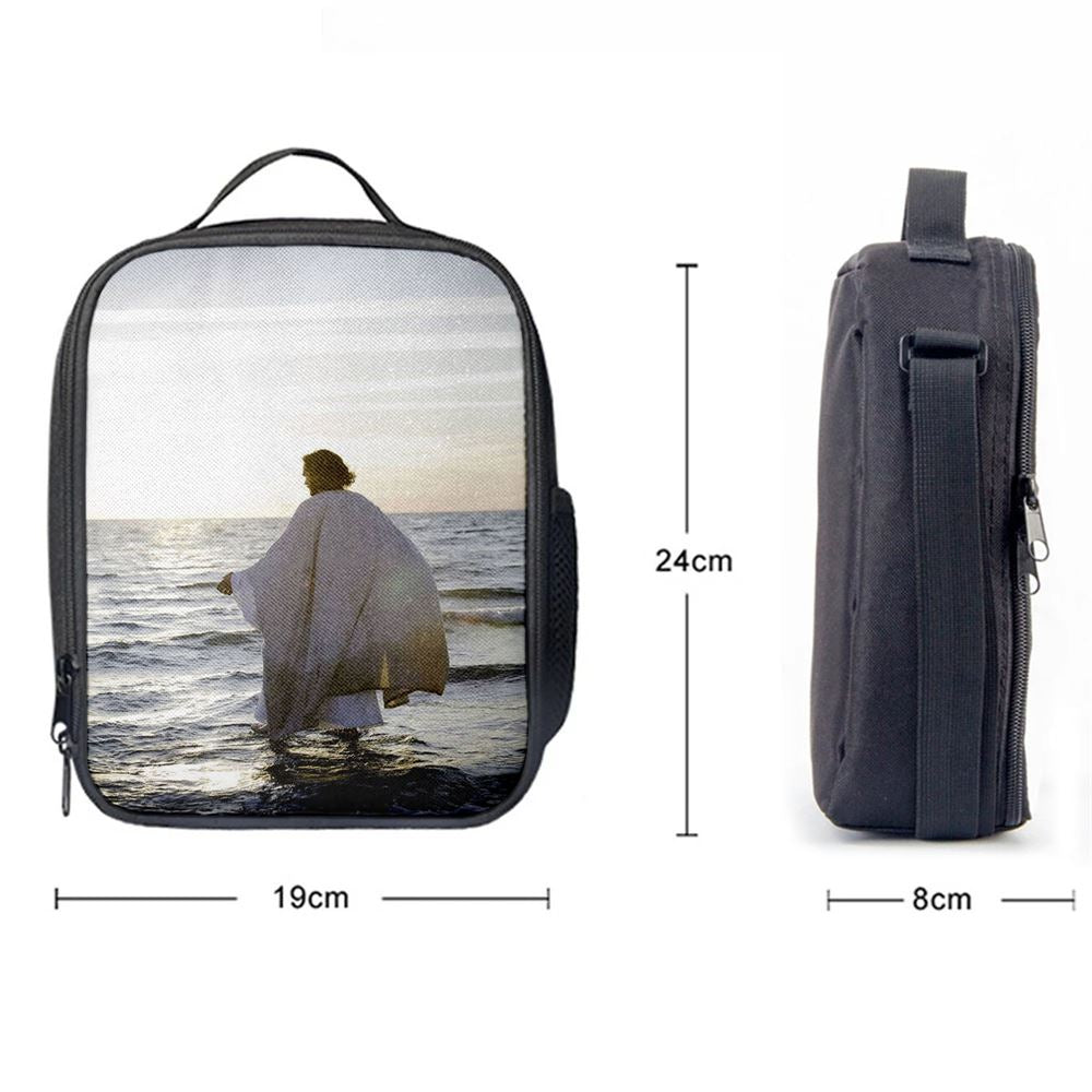 Jesus Walks On Water Lunch Bag, Bible Lunch Bag, Christian Lunch Box For School, Picnic
