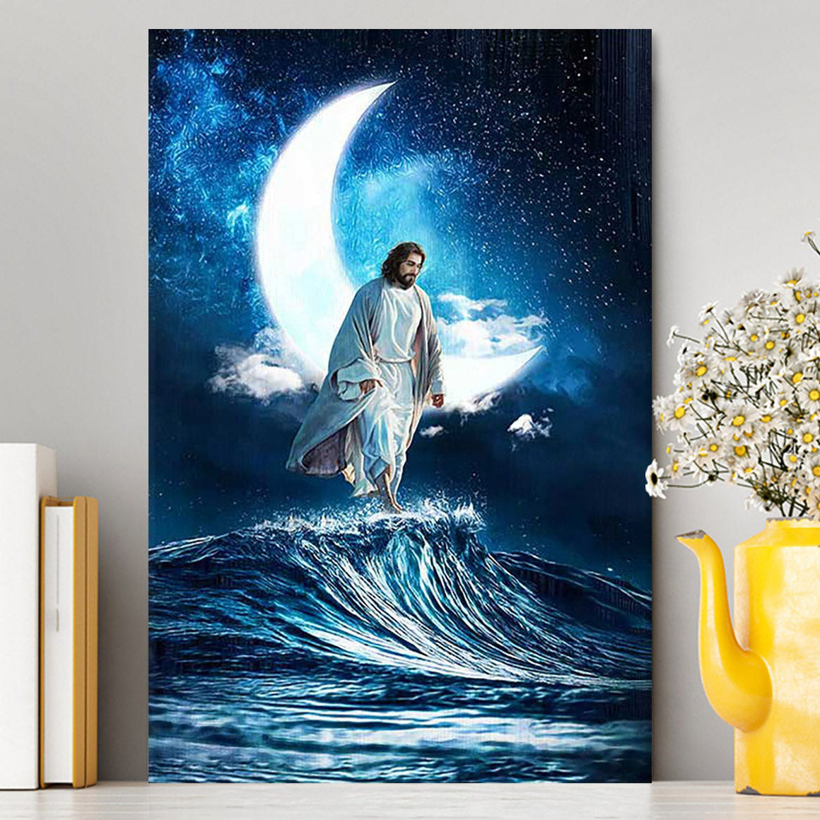 Jesus Walks On Water Wall Art Canvas - Jesus Portrait Canvas Prints - Christian Wall Art