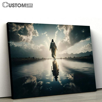 Jesus Walks Water Religious Canvas Pictures - Faith Art - Christian Canvas Wall Art Decor