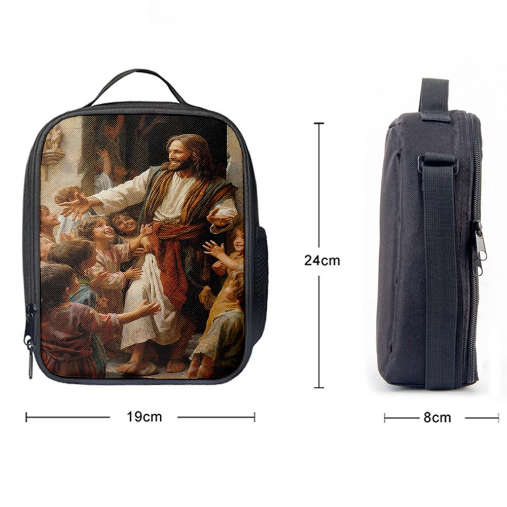 Jesus Was Surrounded By Children Lunch Bag, Christian Lunch Box For School, Picnic
