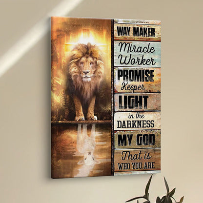 Jesus Way Maker Lion Of Judah Canvas Prints - Bible Verse Wall Decor - Scripture Wall Art