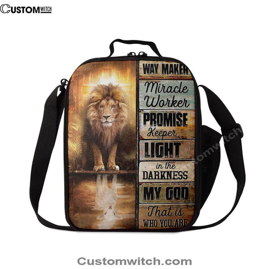 Jesus Way Maker Lion Of Judah Lunch Bag, Christian Lunch Box For School, Picnic