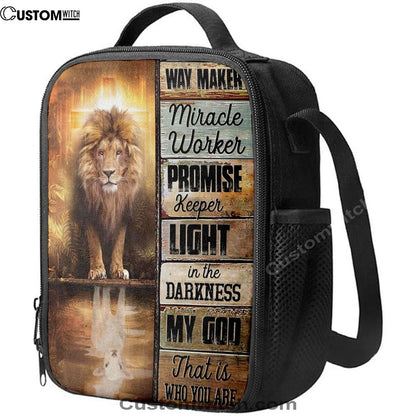 Jesus Way Maker Lion Of Judah Lunch Bag, Christian Lunch Box For School, Picnic