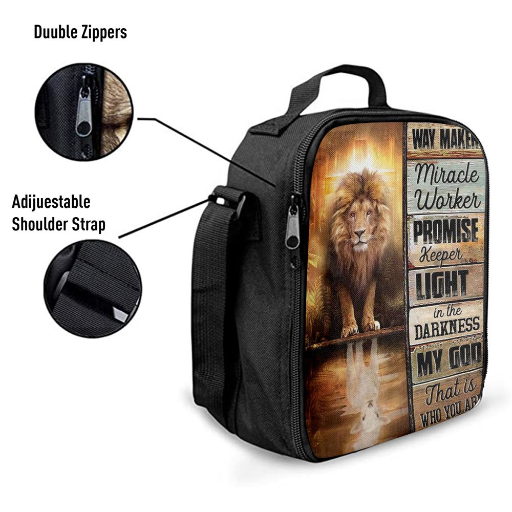 Jesus Way Maker Lion Of Judah Lunch Bag, Christian Lunch Box For School, Picnic