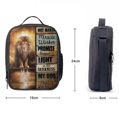 Jesus Way Maker Lion Of Judah Lunch Bag, Christian Lunch Box For School, Picnic