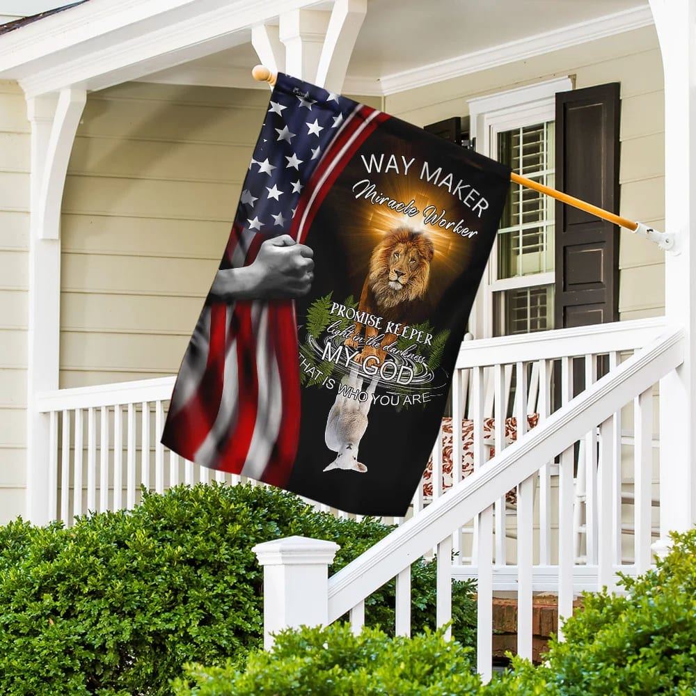 Jesus Way Maker Miracle worker Promise keeper House Flags, Christian Flag, Scripture Flag, Garden Banner