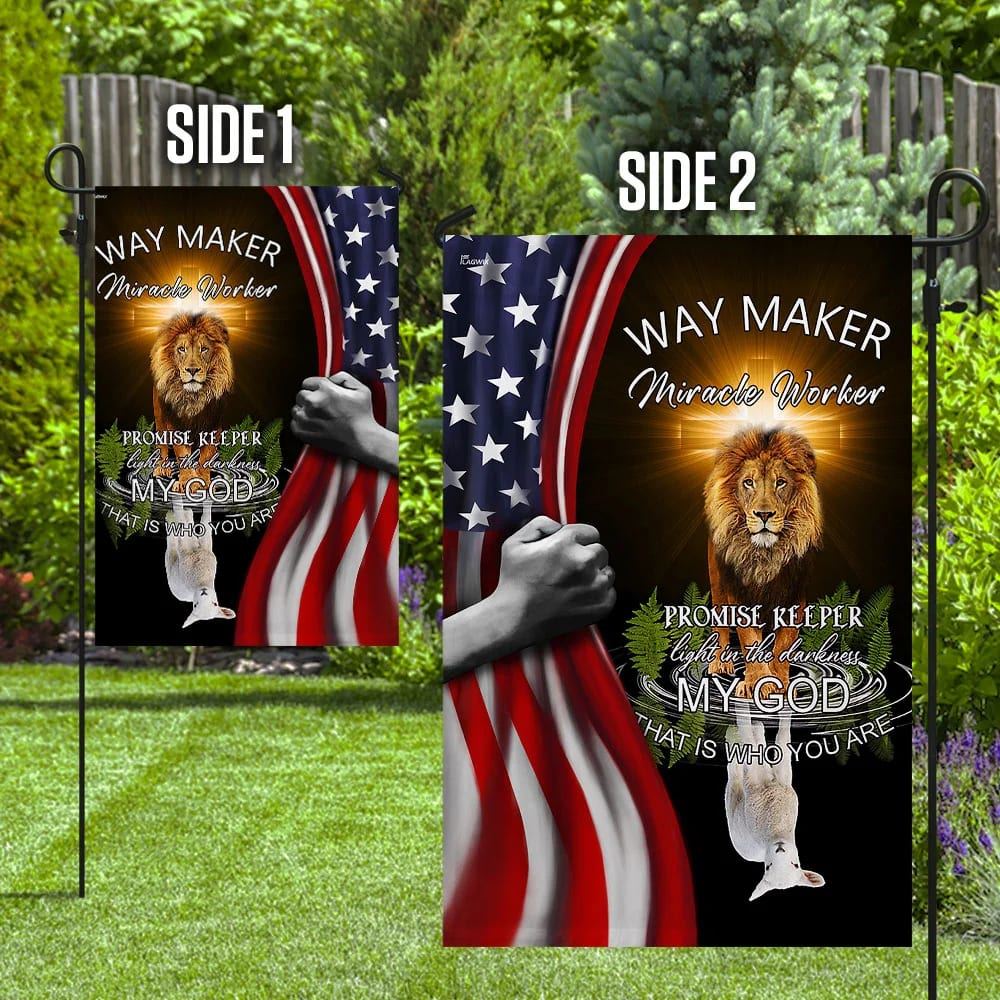 Jesus Way Maker Miracle worker Promise keeper House Flags, Christian Flag, Scripture Flag, Garden Banner