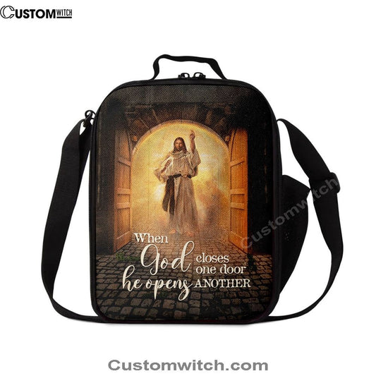 Jesus When God Closes One Door Lunch Bag, Christian Lunch Box For School, Picnic