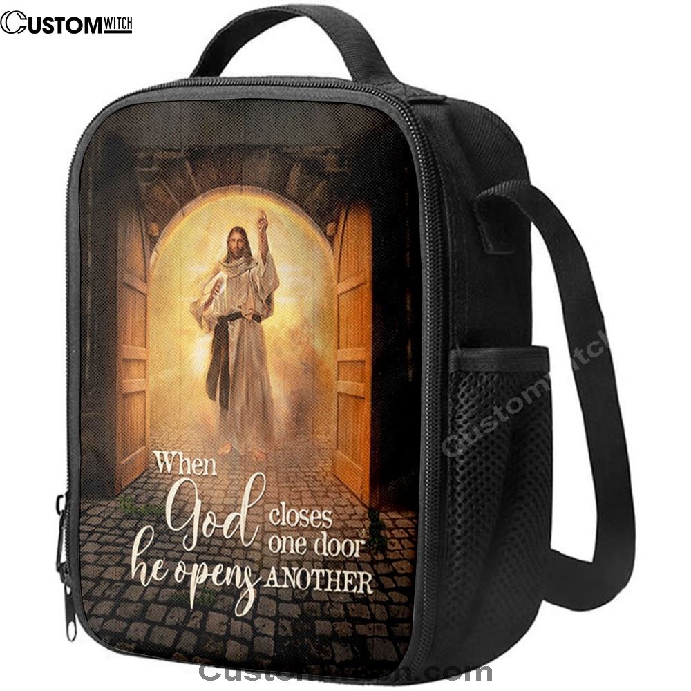 Jesus When God Closes One Door Lunch Bag, Christian Lunch Box For School, Picnic