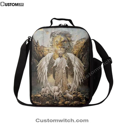 Jesus Wings Lamb Lion Lunch Bag - Lion Lunch Bag, Christian Lunch Box For School, Picnic