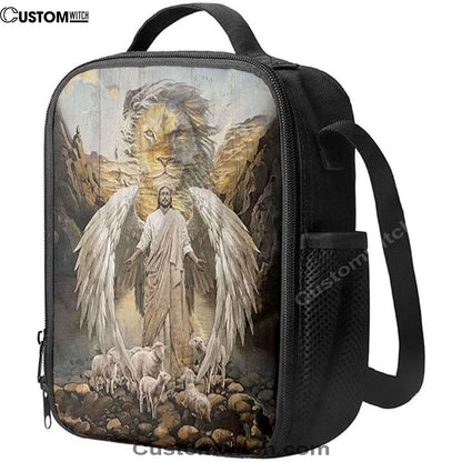 Jesus Wings Lamb Lion Lunch Bag - Lion Lunch Bag, Christian Lunch Box For School, Picnic