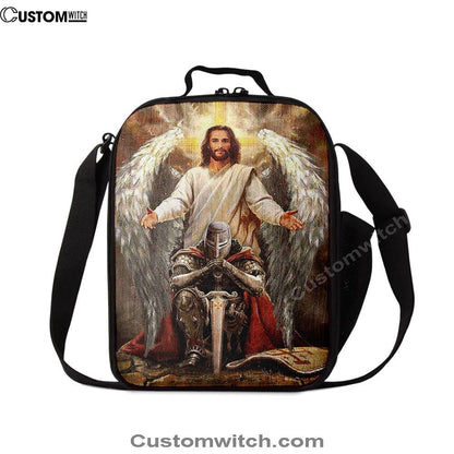 Jesus Wings Warrior Of God Lunch Bag, Christian Lunch Box For School, Picnic