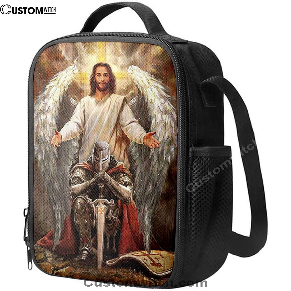 Jesus Wings Warrior Of God Lunch Bag, Christian Lunch Box For School, Picnic