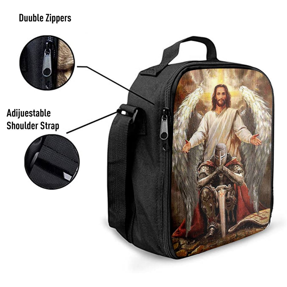 Jesus Wings Warrior Of God Lunch Bag, Christian Lunch Box For School, Picnic