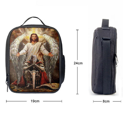 Jesus Wings Warrior Of God Lunch Bag, Christian Lunch Box For School, Picnic