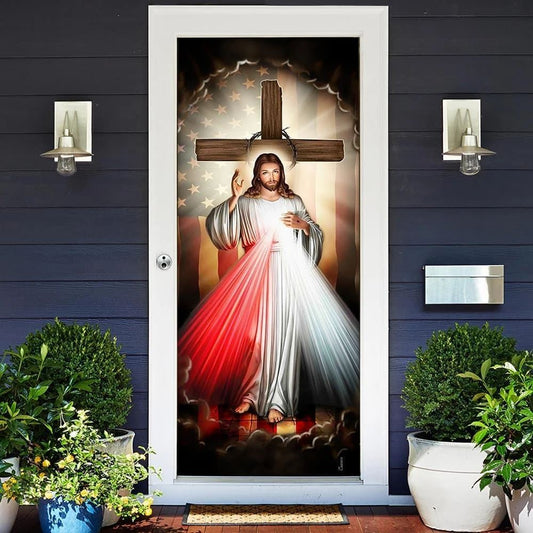 Jesus With America Door Cover, Christian Door Decor, Door Christian Church, Christian Door Plaques