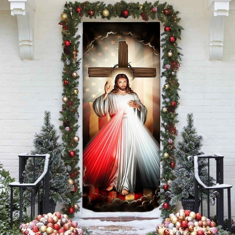 Jesus With America Door Cover, Christian Door Decor, Door Christian Church, Christian Door Plaques