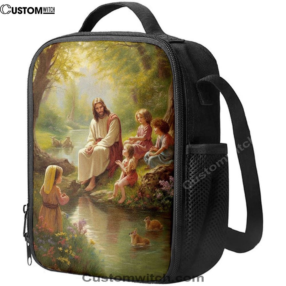 Jesus With Children Lunch Bag, Christian Lunch Box For School, Picnic