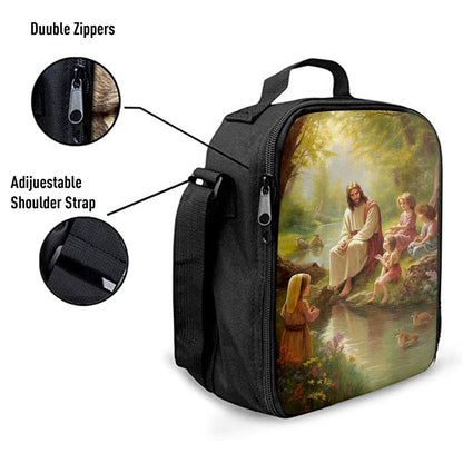 Jesus With Children Lunch Bag, Christian Lunch Box For School, Picnic
