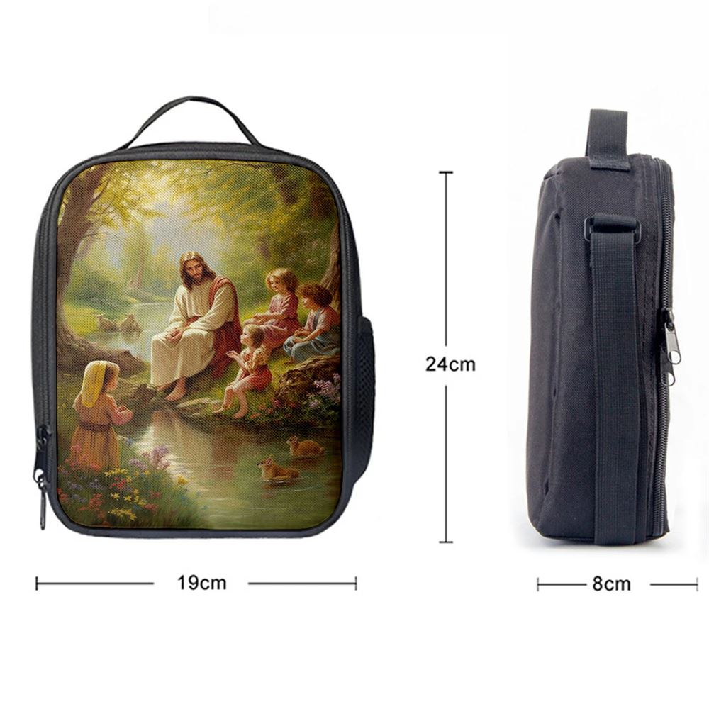 Jesus With Children Lunch Bag, Christian Lunch Box For School, Picnic